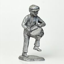 1980s’ Boy Playing Drum 4” Michael Ricker Pewter Figurine - Signed Rare Vintage  picture