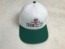 Becks Beer Embroidered Baseball Golf Hat White Green Adjustable NEW picture