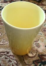 Vintage 2-tone Yellow Glazed Pottery Vase 6.75 Inch Tall picture