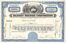 Falstaff Brewing Corp. - 1962-1970 dated Brewery Stock Certificate - Important S picture