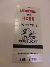 Vintage November 8, 1988 GOP Vote Republican Bush For President Matchbook picture