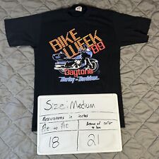 VINTAGE Harley Davidson Shirt Mens Medium Black Bike Week Single Stitch Daytona picture