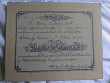 Antique 1916 Marriage License Philadelphia PA - Original picture