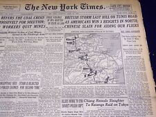 1943 APRIL 29 NEW YORK TIMES - BRITISH STORM LAST HILL ON TUNIS ROAD - NT 1751 picture