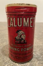Calumet The Double Acting Baking Powder 6oz  Tin Can 3 3/4” Tall General Foods picture
