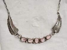 Navajo Indian Artist Signed Wings with Rosequartz Necklace picture