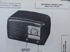 Vintage Sams Photofact Manual MOTOROLA MODELS 58A11, 58A12 picture