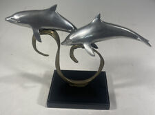 SPI GALLERY PAIR OF DOLPHINS CAST METAL SCULPTURE picture