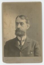 Antique Circa 1890s Cabinet Card Dapper Older Man With Styled Beard Brooklyn, NY picture