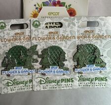 Disney 2024 Epcot Flower & Garden Topiary 3-Pin Set LR Mickey Belle Alice. picture