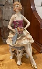 Beautiful Antique Flapper Girl Porcelain Figurine 6” picture