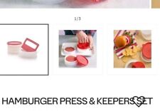 New Tupperware Hamburger Press & 4 Keepers 5