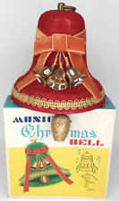 Christmas Musical Bell Jingle Bells & Original Box 1950s Holiday Made In Japan picture