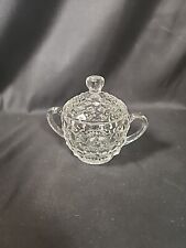 Fostoria American Clear Glass Sugar Bowl with Lid Vintage. Glows picture