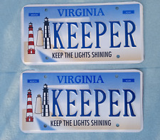 Expired Va DMV Virginia License Plate Ocean Sea Light House KEEPER Personal Tag picture