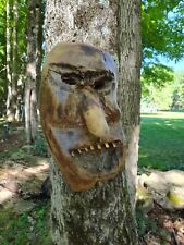 Vintage Hand Carved Wooden Mask Wall Hanging picture