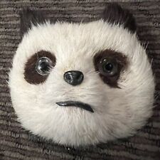 VTG Panda Head Pin Kitschy Brooch Real Genuine Fur Black & White Face Taxidermy picture