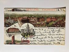 1902 Denver Colorado US Mint Building And State Capitol Scenic Photo Postcard picture