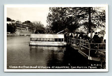 RPPC Postcard San Marcos TX Texas Glass Bottom Boat at Docks at Aquarena picture