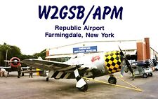 Republic Airport Farmingdale New York W2GSB/APM QSL Radio Postcard picture