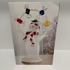 JC Penny Light Up Snowman Home Collection Color Changing Snowman Acrylic w/ Box picture
