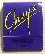 Vintage FULL 20 Strike Matchbook - Chuy’s  Scream Til Your Daddy Stops Here    A picture