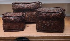 3 ANTIQUE IFUGAO BASKETS WITH HANDLES picture