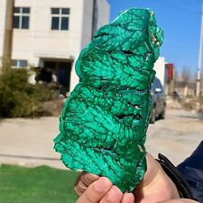 1.15LB Natural glossy Malachite transparent Crystal mineral sample healing picture