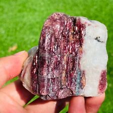 400g Natural Pink Purple Tourmaline Quartz Crystal Mineral Rough Specimen picture