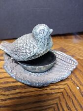 Metal Bird Trinket Box On Leaf picture