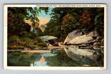 Elyria OH-Ohio, Scenic View Cascade Park River, Antique Vintage c1927 Postcard picture