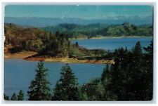 Mt Lassen California CA Postcard Shasta Lake Round Water c1956 Vintage Antique picture