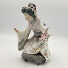 Lladro Figurine Kyioko Japanese Geisha Girl Kneeling #1450 And Original Box 7.5