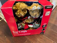 Vintage 90s Gemmy Bear Couple On Couch Animated Christmas Music Arms Move Gifts picture