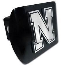 nebraska iron n logo metal black chrome trailer hitch cover usa made picture
