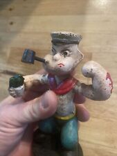 Popeye the Sailor Man Figure Cast Iron Metal Navy Seaman Collector Patina 2+ LBS picture