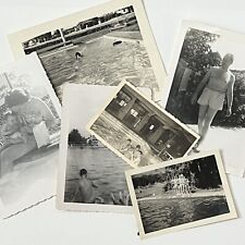 Vintage B&W Snapshot Photograph Collection Lot of 6  Memories While Poolside picture
