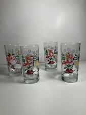 Set of 4 Vintage 1999 Home Interiors Frosty Snowman Glass Tumblers 5.5 in. picture