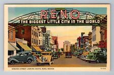 Reno NV-Nevada, Virginia Street Looking South, Antique Vintage Souvenir Postcard picture