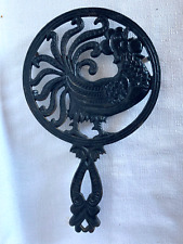 Rooster motif Vintage Swanson Cast Iron Trivet Nice Addition to Rustic Kitchen picture