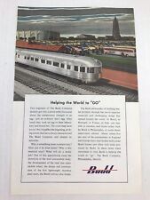 1949 Vintage Print Ad Budd Passenger Train Railroad picture