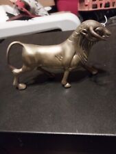  Solid Brass Bull Statue Figurine Vintage picture