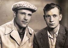 1950s Nostalgic picture Two Handsome Men Male Students Ukraine Vintage Photo picture