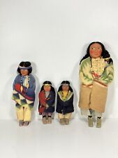 Antique Family of Five Skookum Native American Indian Dolls with Wool Blanket picture