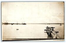 c1910's Sea View Boat At Nova Scotia Canada RPPC Photo Antique Postcard picture