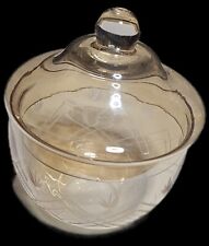 Apothecary Jar Antique Set Etched Glass picture
