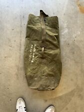 VINTAGE 1950's Duffel Bag Green US Military Issue Cotton Canvas. Amazing Cond  picture