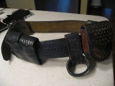 Vintage 1960's Police Duty Leather Belt with Safariland Accessories Size 34 picture