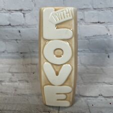 Vintage McCoy Pottery Beige With Love Bubble Letters 3D Bud 7.5