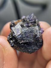 6g natural Purple core cubic fluorite containing bismuth mineral specimen/China picture